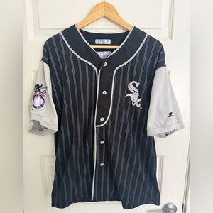 CHICAGO WHITE SOX BASEBALL PINSTRIPE STARTER JERSEY MLB VINTAGE RARE MEDIUM